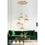 Avizemoda Forde 4'lü Power Ledli Kumandalı Modern Lüks Sarkıt Avize, 3 Renk: Sarı-beyaz-gün Işığı - Gold