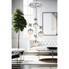 Avizemoda Forde 4'lü Power Ledli Kumandalı Modern Lüks Sarkıt Avize, 3 Renk: Sarı-beyaz-gün Işığı - Krom