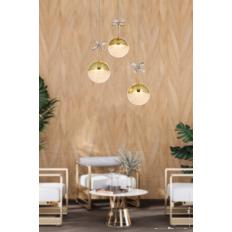 Avizemoda Forde 3'lü Power Ledli Kumandalı Modern Lüks Sarkıt Avize, 3 Renk: Sarı-beyaz-gün Işığı - Gold