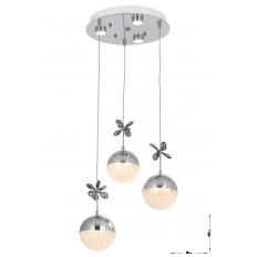 Avizemoda Forde 3'lü Power Ledli Kumandalı Modern Lüks Sarkıt Avize, 3 Renk: Sarı-beyaz-gün Işığı - Krom