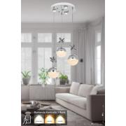 Avizemoda Forde 3'lü Power Ledli Kumandalı Modern Lüks Sarkıt Avize, 3 Renk: Sarı-beyaz-gün Işığı - Krom