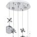 Avizemoda Forde 5'li Power Ledli Kumandalı Modern Lüks Sarkıt Avize, 3 Renk: Sarı-beyaz-gün Işığı - Krom