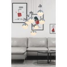 Avizemoda Forde 7'li Power Ledli Kumandalı Modern Lüks Sarkıt Avize, 3 Renk: Sarı-beyaz-gün Işığı - Krom