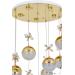 Avizemoda Forde 9'lu Power Ledli Kumandalı Modern Lüks Sarkıt Avize, 3 Renk: Sarı-beyaz-gün Işığı - Gold