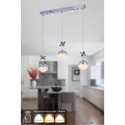 Avizemoda Forde 3'lü Power Ledli Kumandalı Modern Yemek Masası Üstü Avize, 3 Renk: Sarı-beyaz-gün Işığı -krom