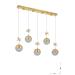 Avizemoda Forde 5'li Power Ledli Kumandalı Modern Yemek Masası Üstü Avize, 3 Renk: Sarı-beyaz-gün Işığı -gold