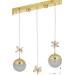 Avizemoda Forde 5'li Power Ledli Kumandalı Modern Yemek Masası Üstü Avize, 3 Renk: Sarı-beyaz-gün Işığı -gold