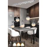 Avizemoda Forde 5'li Power Ledli Kumandalı Modern Yemek Masası Üstü Avize, 3 Renk: Sarı-beyaz-gün Işığı -krom