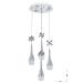 Avizemoda Lale 4'lü Power Ledli Kumandalı Modern Lüks Sarkıt Avize, 3 Renk: Sarı-beyaz-gün Işığı - Krom