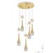Avizemoda Lale 5'li Power Ledli Kumandalı Modern Lüks Sarkıt Avize, 3 Renk: Sarı-beyaz-gün Işığı - Gold