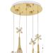 Avizemoda Lale 5'li Power Ledli Kumandalı Modern Lüks Sarkıt Avize, 3 Renk: Sarı-beyaz-gün Işığı - Gold