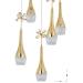 Avizemoda Lale 5'li Power Ledli Kumandalı Modern Lüks Sarkıt Avize, 3 Renk: Sarı-beyaz-gün Işığı - Gold