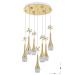 Avizemoda Lale 7'li Power Ledli Kumandalı Modern Lüks Sarkıt Avize, 3 Renk: Sarı-beyaz-gün Işığı - Gold