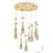 Avizemoda Lale 9'lu Power Ledli Kumandalı Modern Lüks Sarkıt Avize, 3 Renk: Sarı-beyaz-gün Işığı - Gold