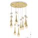 Avizemoda Lale 9'lu Power Ledli Kumandalı Modern Lüks Sarkıt Avize, 3 Renk: Sarı-beyaz-gün Işığı - Gold