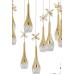 Avizemoda Lale 9'lu Power Ledli Kumandalı Modern Lüks Sarkıt Avize, 3 Renk: Sarı-beyaz-gün Işığı - Gold