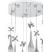 Avizemoda Lale 9'lu Power Ledli Kumandalı Modern Lüks Sarkıt Avize, 3 Renk: Sarı-beyaz-gün Işığı - Krom