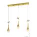 Avizemoda Lale 3'lü Power Ledli Kumandalı Modern Yemek Masası Üstü Avize, 3 Renk: Sarı-beyaz-gün Işığı - Gold