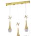 Avizemoda Lale 5'li Power Ledli Kumandalı Modern Yemek Masası Üstü Avize, 3 Renk: Sarı-beyaz-gün Işığı - Gold