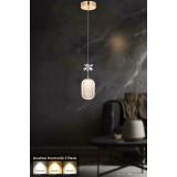 Avizemoda Motta Tekli Ledli Modern Lüks Sarkıt Avize (3 RENK LED; SARI - BEYAZ - GÜN İŞIĞI) - Gold