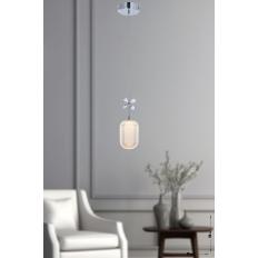Avizemoda Motta Tekli Ledli Modern Lüks Sarkıt Avize (3 RENK LED; SARI - BEYAZ - GÜN İŞIĞI) - Krom
