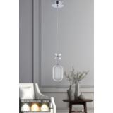 Avizemoda Motta Tekli Ledli Modern Lüks Sarkıt Avize (3 RENK LED; SARI - BEYAZ - GÜN İŞIĞI) - Krom