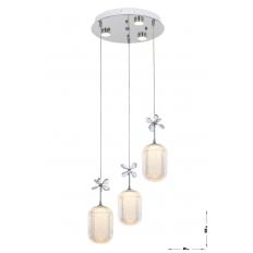 Avizemoda Motta 3'lü Power Ledli Kumandalı Modern Lüks Sarkıt Avize, 3 Renk: Sarı-beyaz-gün Işığı - Krom