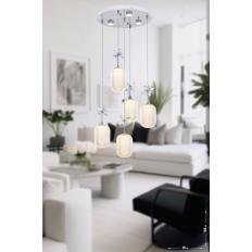 Avizemoda Motta 5'li Power Ledli Kumandalı Modern Lüks Sarkıt Avize, 3 Renk: Sarı-beyaz-gün Işığı - Krom
