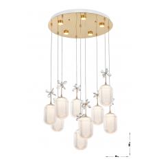 Avizemoda Motta 9'lu Power Ledli Kumandalı Modern Lüks Sarkıt Avize, 3 Renk: Sarı-beyaz-gün Işığı - Gold