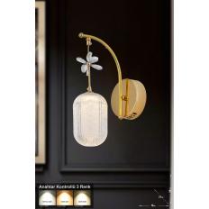 Avizemoda Motta Power Ledli Modern Lüks Duvar Aplik (3 RENK; SARI-BEYAZ-GÜN İŞIĞI) - Gold