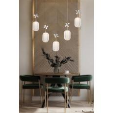 Avizemoda Motta 5'li Power Ledli Kumandalı Modern Yemek Masası Üstü Avize, 3 Renk: Sarı-beyaz-gün Işığı -gold