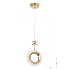 Avizemoda Ribera Tekli Ledli Modern Lüks Sarkıt Avize (3 RENK LED; SARI - BEYAZ - GÜN İŞIĞI) - Gold