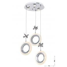 Avizemoda Ribera 3'lü Power Ledli Kumandalı Modern Lüks Sarkıt Avize, 3 Renk: Sarı-beyaz-gün Işığı - Krom