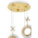 Avizemoda Ribera 4'lü Power Ledli Kumandalı Modern Lüks Sarkıt Avize, 3 Renk: Sarı-beyaz-gün Işığı - Gold