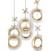 Avizemoda Ribera 6'lı Ledl Kumandalı Modern Lüks Sarkıt Avize, 3 Renk: Sarı-beyaz-gün Işığı - Gold