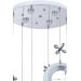 Avizemoda Ribera 6'lı Power Ledli Kumandalı Modern Lüks Sarkıt Avize, 3 Renk: Sarı-beyaz-gün Işığı - Krom