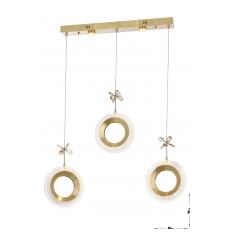 Avizemoda Ribera 3'lü Power Ledli Kumandalı Modern Yemek Masası Üstü Avize, 3 Renk: Sarı-beyaz-gün Işığı-gold