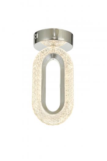 Avizemoda Sessi Tekli Plafonyer Ledli Modern Lüks Sarkıt Avize (3 Renk Led; Sarı-Beyaz-Gün ışığı) - Krom
