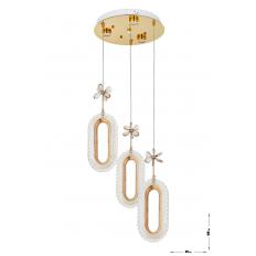 Avizemoda Sessi 3'lü Power Ledli Kumandalı Modern Lüks Sarkıt Avize, 3 Renk: Sarı-beyaz-gün Işığı - Gold