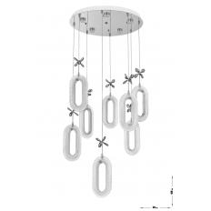 Avizemoda Sessi 8'li Power Ledli Kumandalı Modern Lüks Sarkıt Avize, 3 Renk: Sarı-beyaz-gün Işığı - Krom
