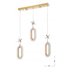 Avizemoda Sessi 3'lü Power Ledli Kumandalı Modern Yemek Masası Üstü Avize, 3 Renk: Sarı-beyaz-gün Işığı -gold
