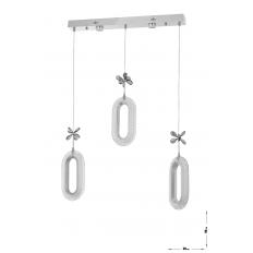 Avizemoda Sessi 3'lü Power Ledli Kumandalı Modern Yemek Masası Üstü Avize, 3 Renk: Sarı-beyaz-gün Işığı -krom