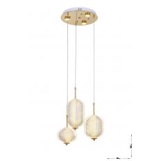 Avizemoda Torino 3'lü Power Ledli Kumandalı Modern Lüks Sarkıt Avize, 3 Renk: Sarı-beyaz-gün Işığı - Gold