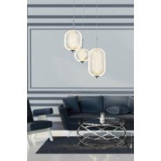 Avizemoda Torino 3'lü Power Ledli Kumandalı Modern Lüks Sarkıt Avize, 3 Renk: Sarı-beyaz-gün Işığı - Krom