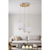 Avizemoda Torino 4'lü Power Ledli Kumandalı Modern Lüks Sarkıt Avize, 3 Renk: Sarı-beyaz-gün Işığı - Gold