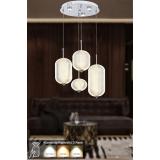Avizemoda Torino 4'lü Power Ledli Kumandalı Modern Lüks Sarkıt Avize, 3 Renk: Sarı-beyaz-gün Işığı - Krom