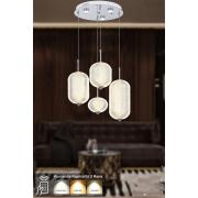 Avizemoda Torino 4'lü Power Ledli Kumandalı Modern Lüks Sarkıt Avize, 3 Renk: Sarı-beyaz-gün Işığı - Krom