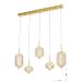 Avizemoda Torino 5'li Power Ledli Kumandalı Modern Yemek Masası Üstü Avize, 3 Renk: Sarı-beyaz-gün Işığı-gold