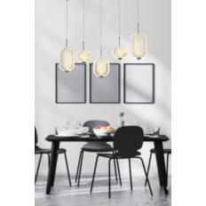 Avizemoda Torino 5'li Power Ledli Kumandalı Modern Yemek Masası Üstü Avize, 3 Renk: Sarı-beyaz-gün Işığı-krom