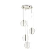 Avizemoda Lovena 4'Lü Ledli Dim. Kumandalı Modern Lüks Sarkıt Avize (3 Renk Led; Sarı-Beyaz-Gün ışığı) - KROM